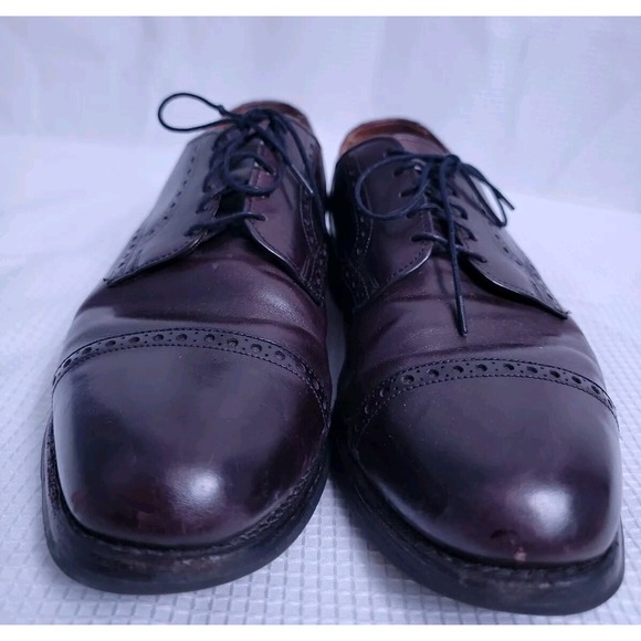 Allen Edmonds Clifton Leather Lace Up Burgundy Oxford Dress Shoes Mens size 9 B - Picture 4 of 11
